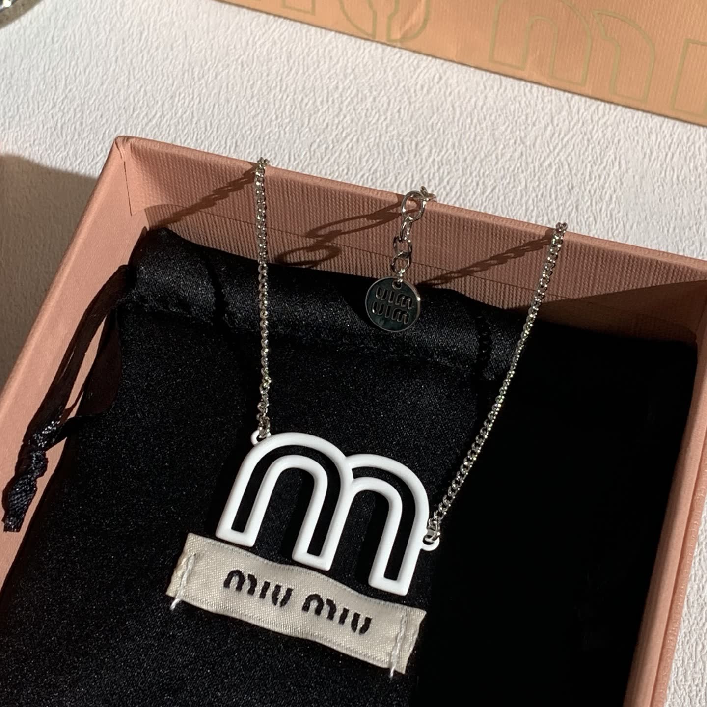 Miu Miu Logo Earrings and Necklace Set